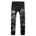 Mid Waisted Jeans Denim Pants Men's Jeans Elasticity Straight Pants
